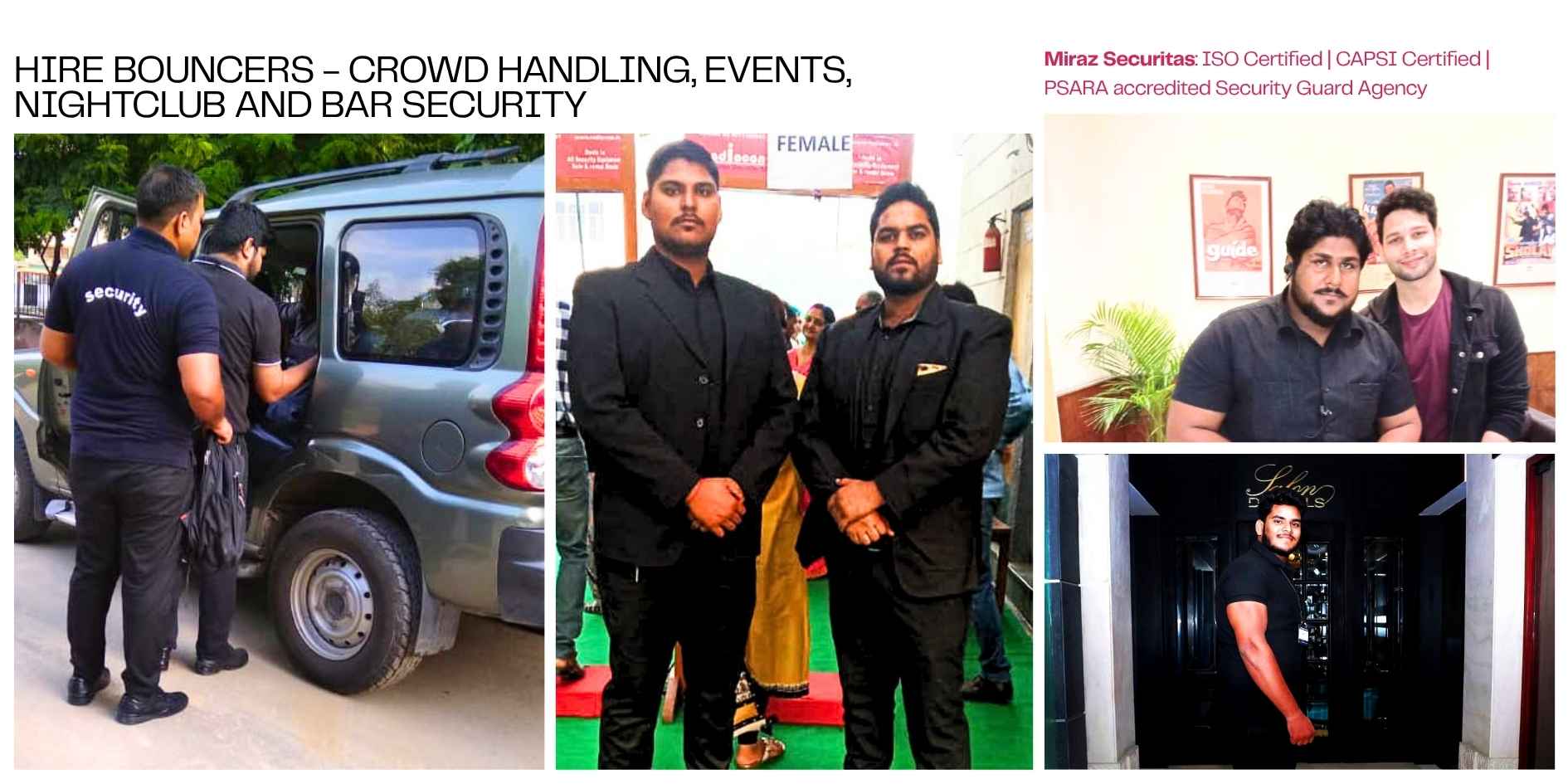 Hire bouncer services Event Wedding at Miraz Securitas